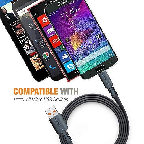 Amkette Charge Pro Micro USB Extra Tough Fast Charging Cable - 4.92 Feet (1.5 Meters) - (Space Grey) (Pack of 1) Amkette Charge Pro Micro USB Extra Tough Fast Charging Cable - 4.92 Feet (1.5 Meters) - (Space Grey) (Pack of 1)